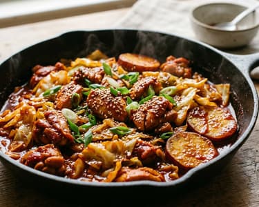Korean Dakgalbi | Spicy Skillet Street Food Chicken