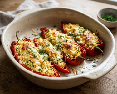 Juhtúrós-köleses töltött kápia paprika