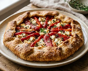 Sült paprikás galette fetával | Rusztikus sós pite