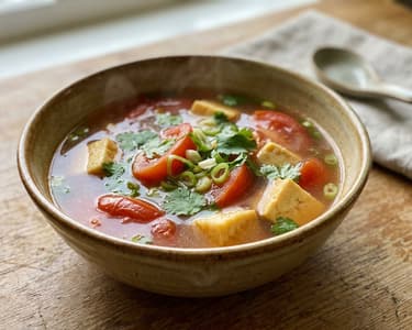 Vietnámi paradicsomos tofu leves | Frissítő ázsiai leves