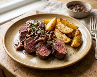 Szarvascomb steak erdei gombamártással | Omlós őszi vadsült