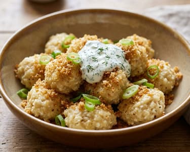 Sós túrógombóc kapros tejföllel | Meleg őszi brunch