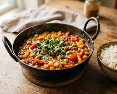 Indiai paprikás csicseriborsó curry | Kadai Chana