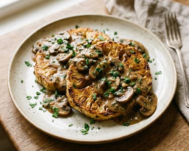Sült zellersteak gombamártással | Szaftos őszi fogás