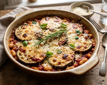 Toszkán fehérbabos sült padlizsán | Selymes zöldséggratin