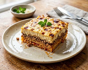 Görög pastitsio sertéshússal | Szaftos tepsis klasszikus