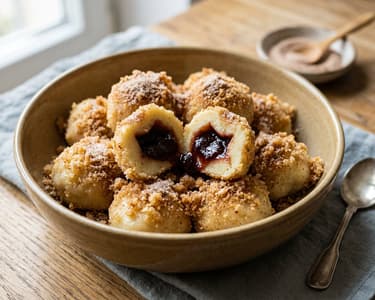 Traditional Plum Jam Pockets | With Toasted Breadcrumbs