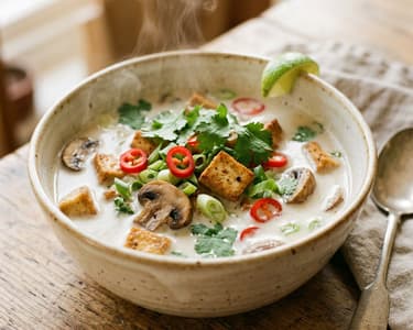 Thai Tom Kha tofu leves | Krémes kókuszos leves