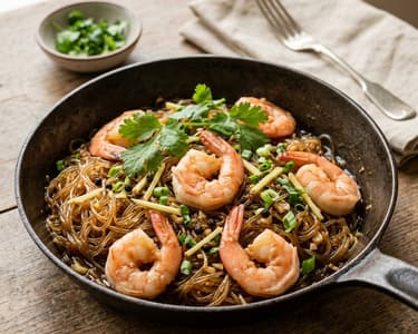 Goong Ob Woonsen | Thai Shrimp Glass Noodles in a Pan