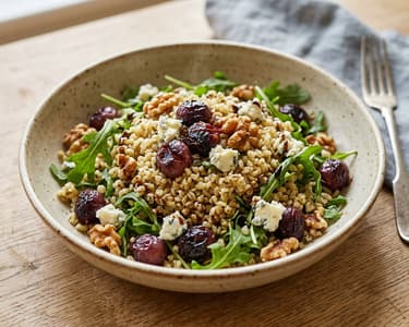Italian Bulgur Salad with Roasted Grapes | Hearty Autumn Dish