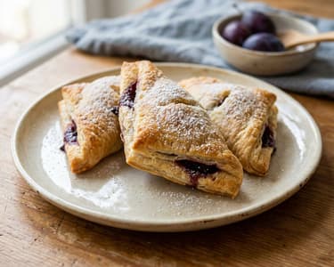 Traditional plum turnovers | Flaky autumn pastry