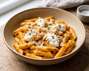 Krémes sárgarépás penne | Ricottával és mandulával