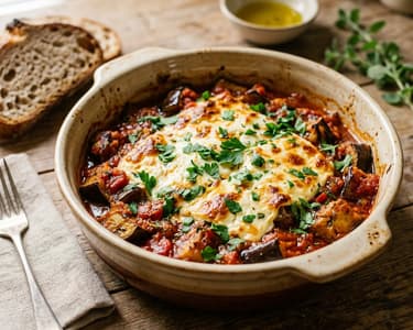 Greek eggplant saganaki | With creamy baked feta