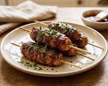 Füstös BBQ pulyka kofta nyárs