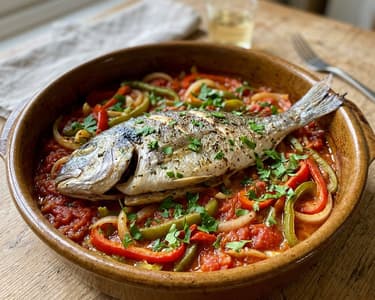 Spanyol tepsis aranydurbincs roteña módra | Dorada a la roteña