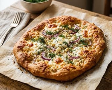 Homemade flatbread with gomolya cheese | Crispy cheesy delicacy