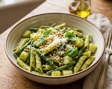 Ligurian Pesto Pasta with Green Beans and Potatoes