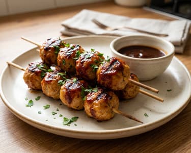 Smoky BBQ Turkey Meatball Skewers | Juicy Caramelised Grill