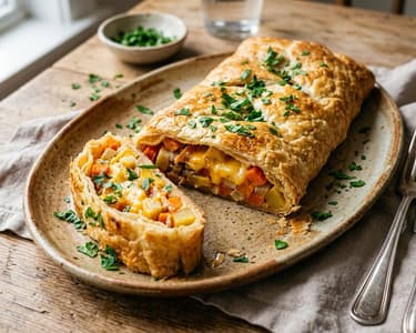 Leftover Cheesy Vegetable Strudel | Crispy Homemade Dish