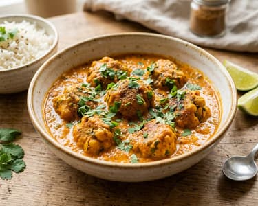 Indian chickpea kofta curry | Spiced baked balls in a creamy sauce