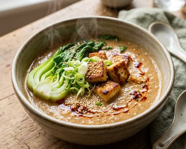 Sesame Tofu Tantan Soup | Rich Asian Indulgence