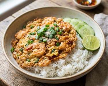 Khai Jiao Goong | Crispy Thai shrimp omelette