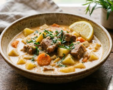 Tarragon pork and vegetable ragout with potatoes