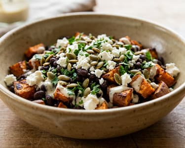Middle Eastern Black Bean Salad | With Roasted Sweet Potatoes