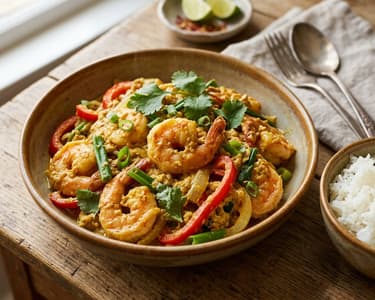 Goong Pad Pong Karee | Creamy Thai Curry Shrimp