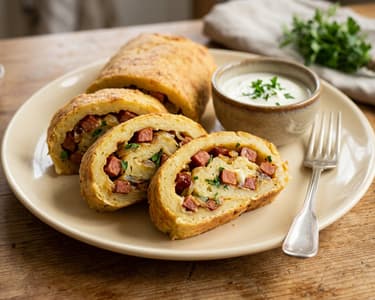 Hungarian-Style Baked Potato Roll | Homemade Sausage Delicacy