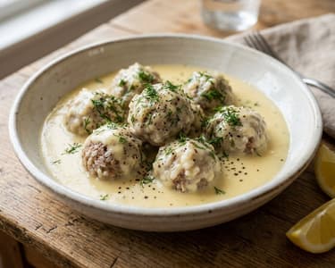 Greek Youvarlakia with Avgolemono Sauce | Silky Lemon Meatballs
