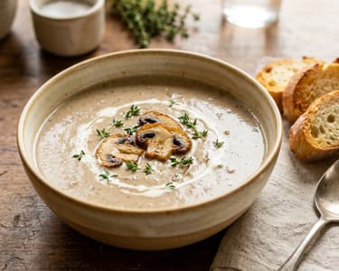 French Chestnut and Mushroom Cream Soup | Velvety Autumn Velouté