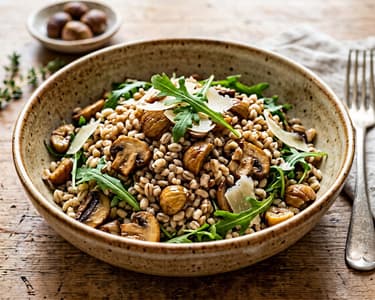Tuscan Pearl Barley Salad with Chestnuts | Rich Autumn Bowl
