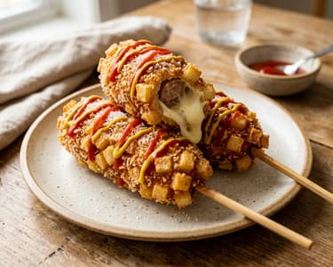 Korean Potato Chicken Corn Dogs