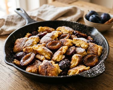 Traditional Plum Kaiserschmarrn | With Cinnamon Roasted Plums