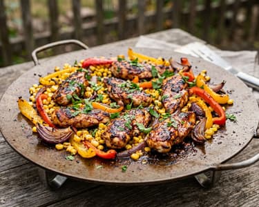 Disc-Grilled BBQ Chicken Breast with Vegetables | Juicy Grill