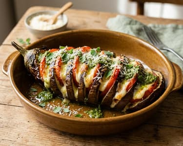 Mediterranean Eggplant Fan | Juicy Traybake Dinner