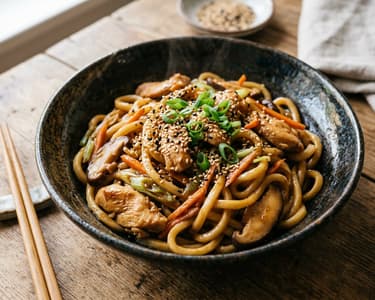 Japanese Chicken Yaki Udon in a Wok | 20-Minute Dinner