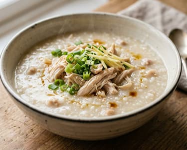 Chinese Chicken Congee | Warming Asian Rice Soup