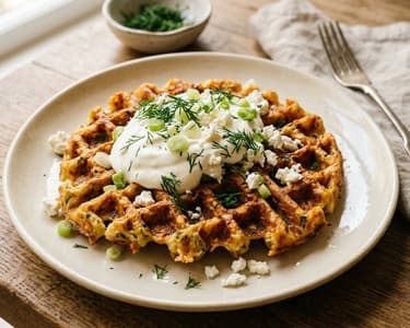 Savoury sheep curd waffles | Crispy Hungarian brunch