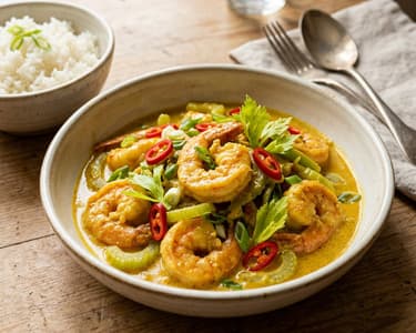 Goong Pad Pong Karee | Thai Yellow Curry Shrimp