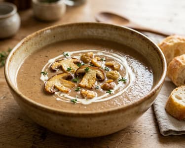 French Chestnut and Porcini Mushroom Soup | Silky Autumn Velouté
