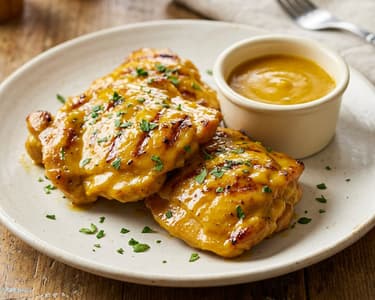 Carolina Gold BBQ Chicken Thighs | With Smoky Mustard Glaze