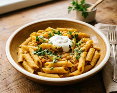 Maradékmentő vadas zöldségragu penne tésztával
