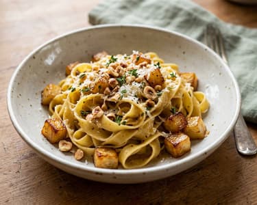 Karamellizált zelleres tagliatelle | Olasz tészta mogyoróval