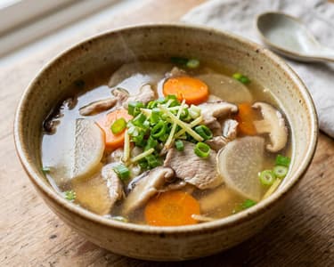 Japanese Ginger Turkey Soup | Warming Daikon Stew Soup