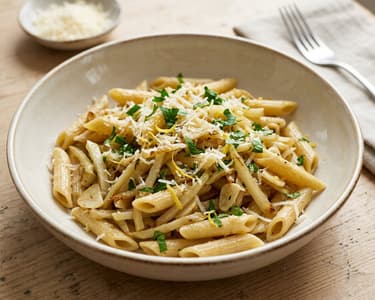 Lemon Kohlrabi Penne | 20-Minute Garlic Italian Pasta