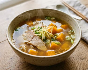 Asian Ginger-Pumpkin Turkey Soup | Warming Autumn Recipe