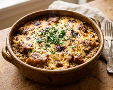 Greek Roasted Lamb with Garlic Yogurt | Tender Casserole Dish