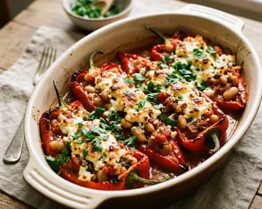 Tepsis sült kápia fetás fehérbabbal | Mediterrán egytál